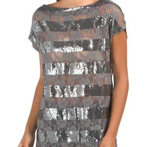 VERTIGO Cap Sleeve Sequin Top Size Large